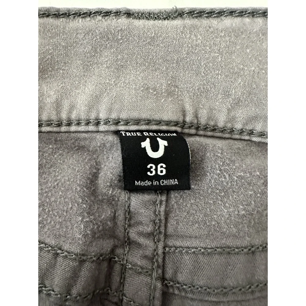 True Religion Jeans‎ Mens Size 36 X 32 Gray Rocco  Relaxed Skinny Cowboy Rodeo